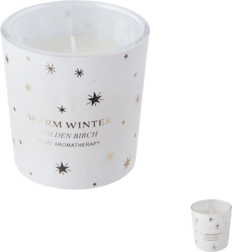 Aromātiskā svece stikla traukā 7 cm – aromātu un dizainu mikss