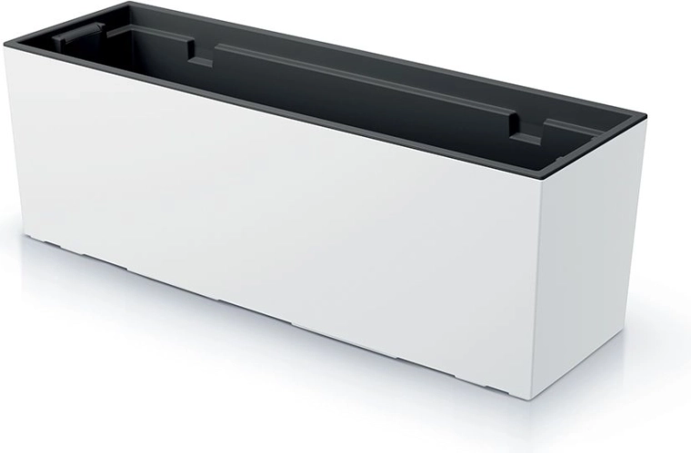 Puķu kaste ar ieliktni URBI CASE 77 cm baltā krāsā
