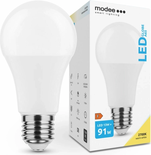 Modee Smart Lighting LED globusa spuldze E27 13 W silti balta