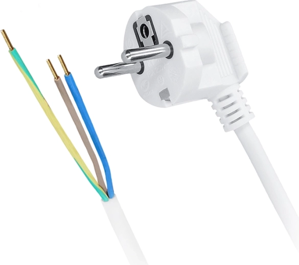 Solight flexo power supply cord 3× 1.5 mm² white 2 m