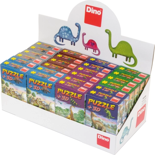 Dino puzle dinozauri 60 gabali ar figūriņu (6 motīvu mikss) - 1 gab.