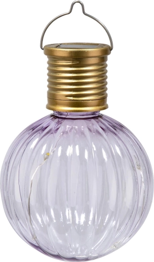 Saules enerģijas piekarināma lampa 4 LED, metāls un plastmasa, gaiši violeta