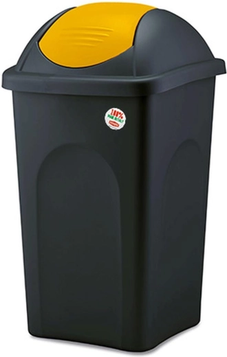 Atverams atkritumu spainis MULTIPAT 60 l, melni dzeltens, plastmasa