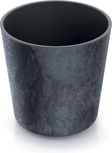 Urbi Round Effect Planter with Insert 25 cm – Anthracite
