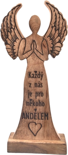 Dekorācija Eņģelis no mango koka “Katrs no mums” 32 cm
