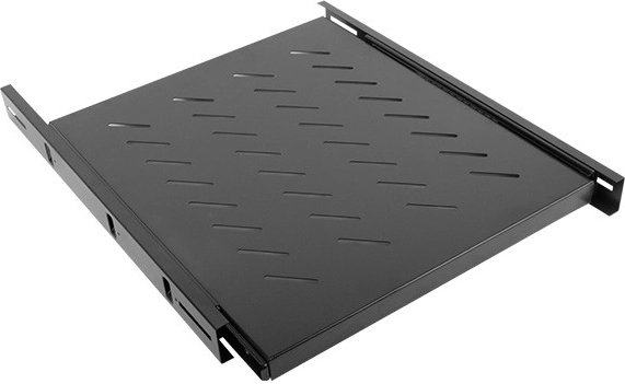 Izbīdāms plaukts 1U 19" skapim (rakam) 800 mm, melns