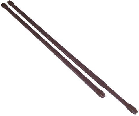 Telescopic café curtain rod 50–90 cm, metal, brown, set of 2