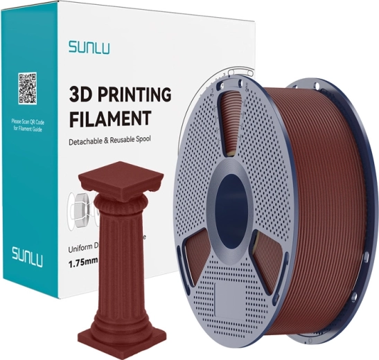 Sunlu PLA High‑Speed marmora filaments ķieģeļsarkanā krāsā