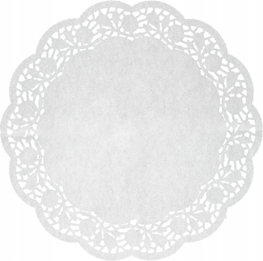 Set of 8 round paper cake doilies 35 cm, white