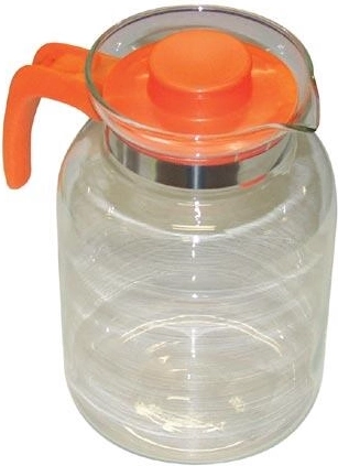 Stikla tējkanna JULIE 2 l ar plastmasas vāciņu un rokturi