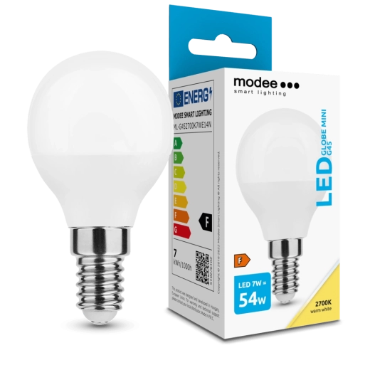 LED bulb G45 7 W E14 warm white