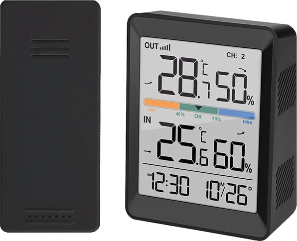 Solight digital thermometer and hygrometer with wireless sensor