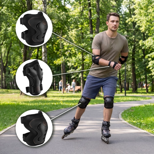 Stable fit with hook-and-loop fasteners and straps