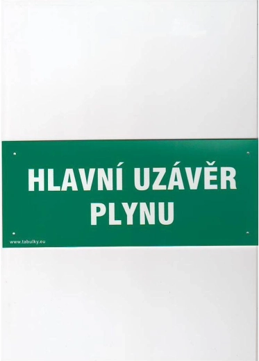 Drošības plāksnīte Galvenais gāzes noslēgvārsts 210 × 87 mm plastmasa