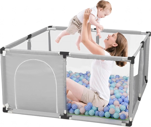 Children's Foldable Playpen with Ball Pit 126 × 126 cm - 1 piece