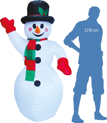 Piepūšams, izgaismots mājošs sniegavīrs 187 cm