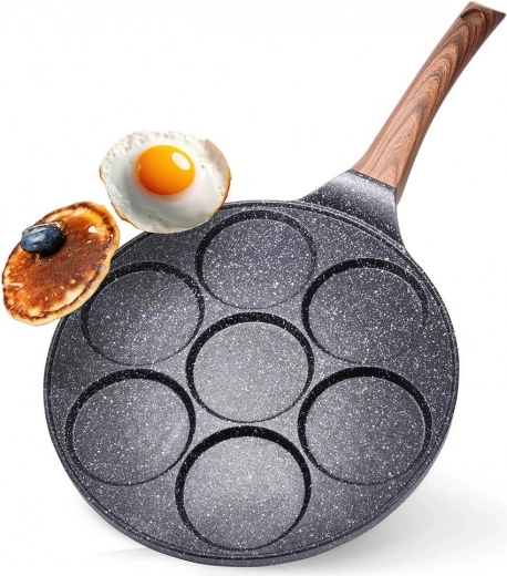 Granitēta panna olām ar 7 iedobēm BLACK&WOOD 26 cm