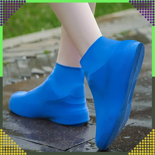 Waterproof silicone shoe covers for rain, non-slip – size S