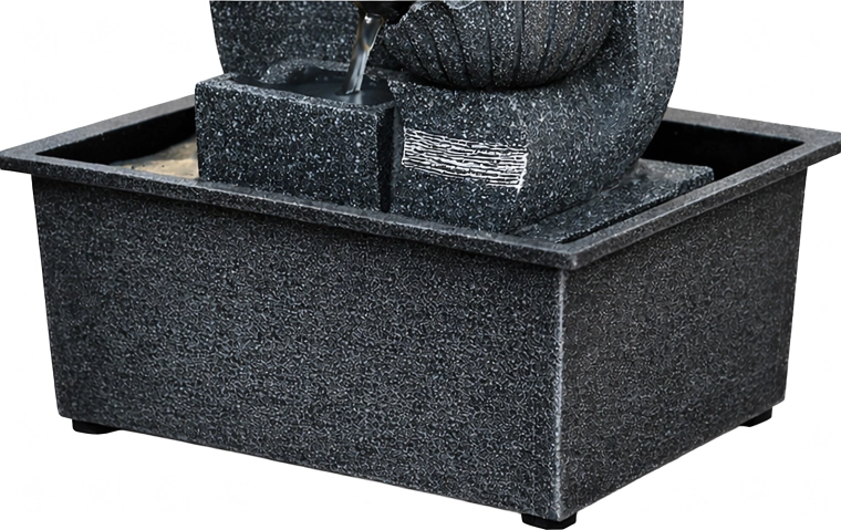 Galda dekoratīvā dārza strūklaka ar LED apgaismojumu 30 × 15,5 × 21 cm