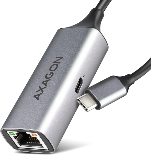 USB‑C gigabita tīkla karte ar caurlaides PD 100 W barošanu AXAGON