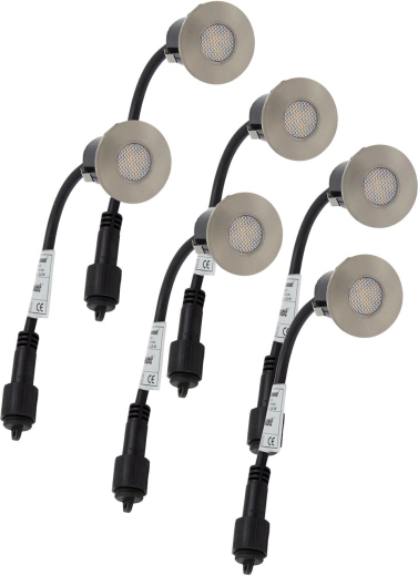 Iebūvējams LED gaismeklis kokam 4,5 cm, 0,2 W, IP67, komplekts 6 gab.