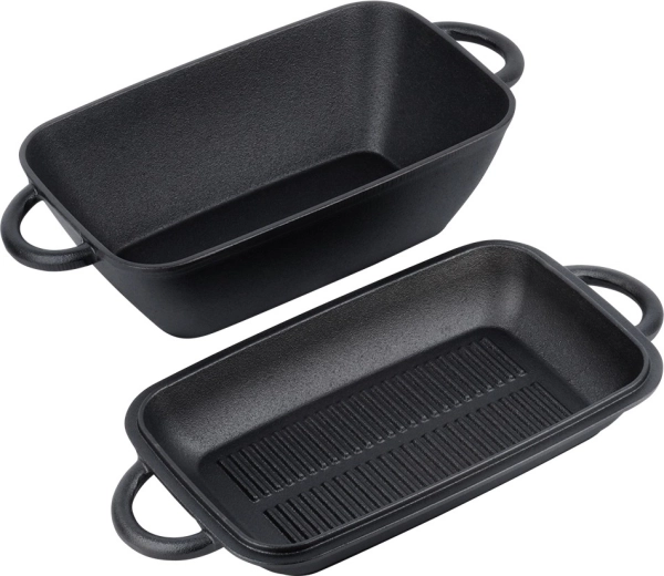 Divi trauki vienā: cepamtrauks + grilēšanas vāks