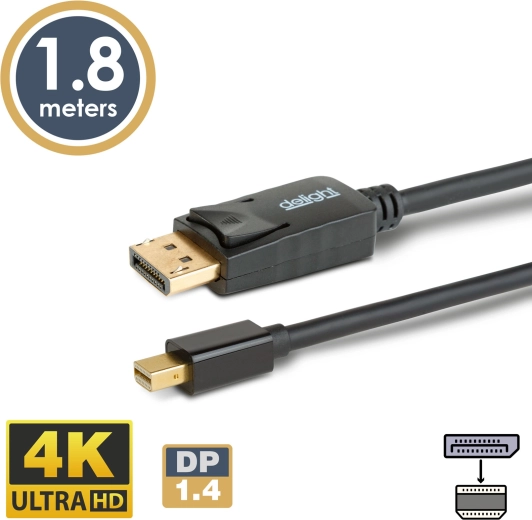 DisplayPort to Mini DisplayPort 1.4 4K Cable, 1.8 m