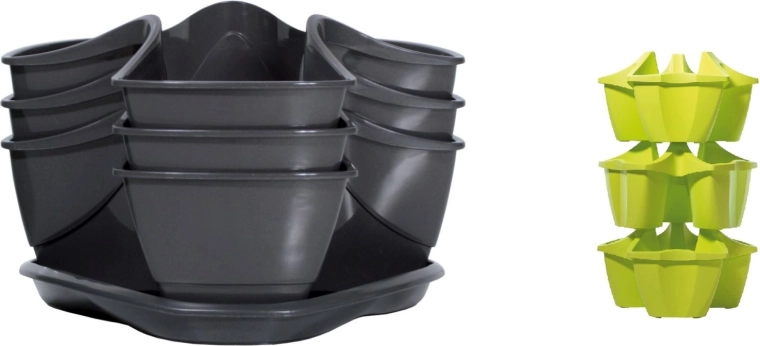 Kaskādes garšaugu puķupods COUBI HERBAL, grafīts, 29,5 cm