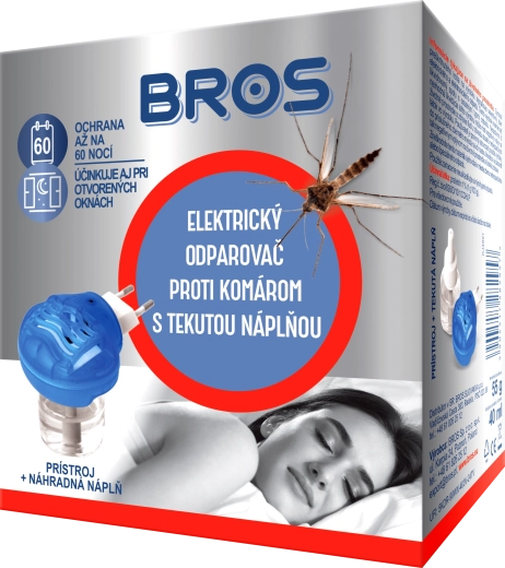 Bros elektriskais iztvaicētājs pret odiem ar šķidro uzpildi – 60 naktis