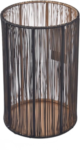 Liels metāla svečturis melni zeltains 20 cm