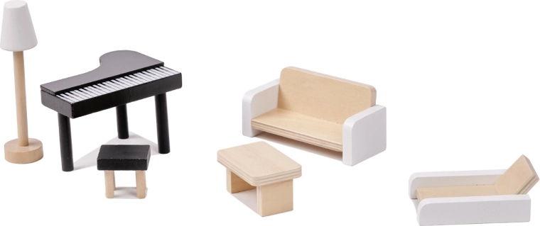 Bagātīgs mēbeļu un piederumu komplekts