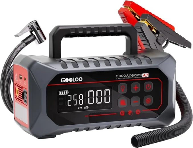 GOOLOO A7 jump starter with compressor and power bank