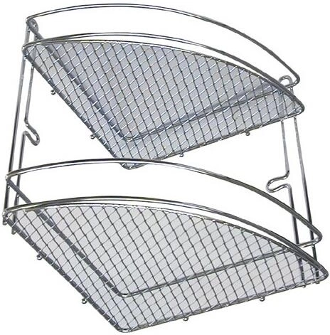 Hromēta stūra divstāvu vannas istabas plaukts 20,5 × 20,5 × 26 cm