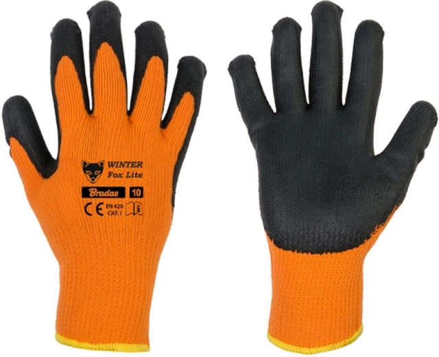 Ziemas darba cimdi WINTER FOX LITE, latekss, izmērs 11 (XXL)