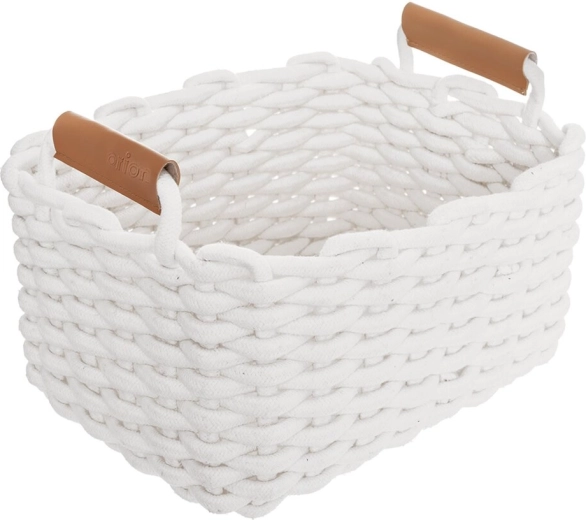 Skandi kokvilnas uzglabāšanas groziņš, balts 30 × 23 × 20,5 cm