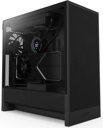 Korpuss H5 Flow midi tower ar logu melns
