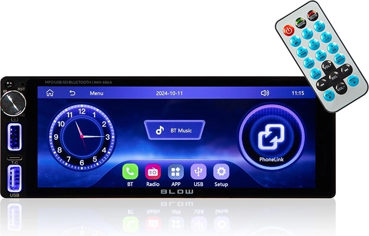 Auto radio BLOW ar 7 collu skārienekrānu un Bluetooth