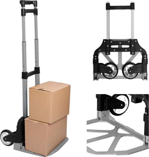 Salokāms divriteņu transportēšanas ratiņš noliktavai 75 kg - 1 gab.