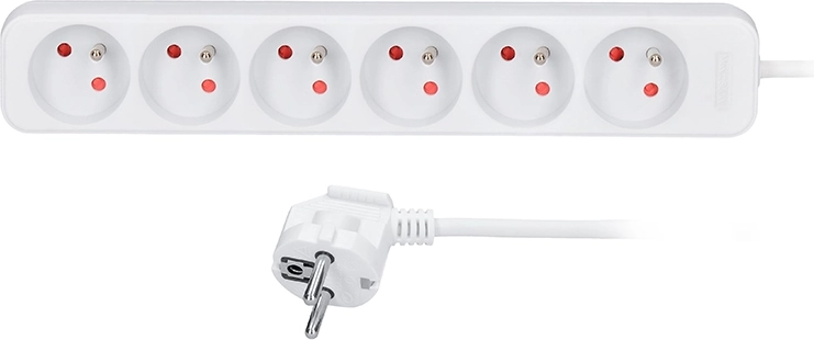 Solight pagarinātājs 6 rozetes 3 m balts