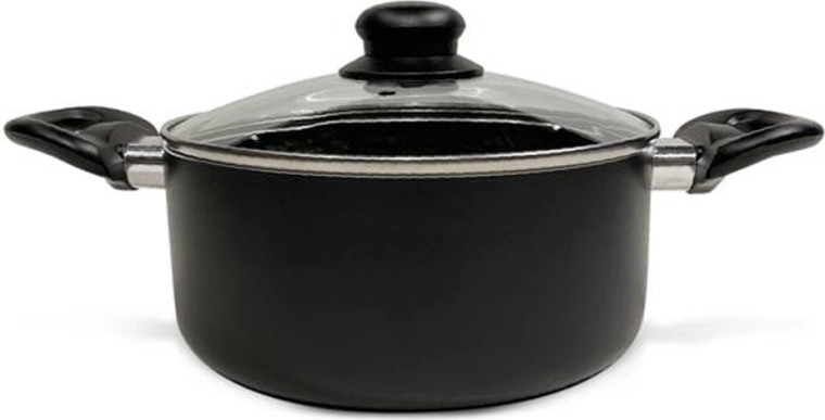 Kitchisimo Nero Casserole with Glass Lid 24 cm, 4 l