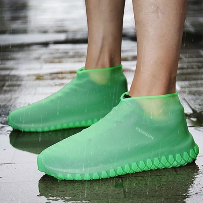 Waterproof silicone shoe covers L (40–44) – green