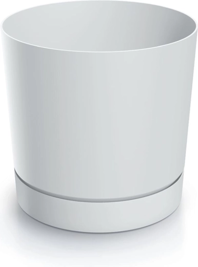 TUBO P flowerpot with saucer, 39 cm, white