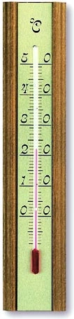 Wooden indoor thermometer with metal scale, 20 cm