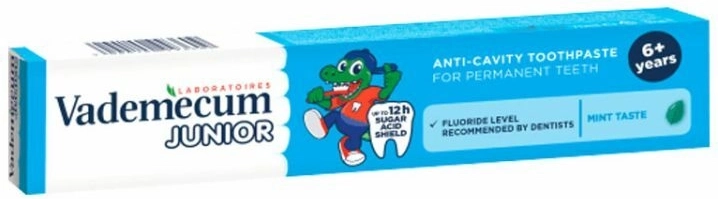 Vademecum Junior bērnu zobu pasta spearmint 6+ 75 ml