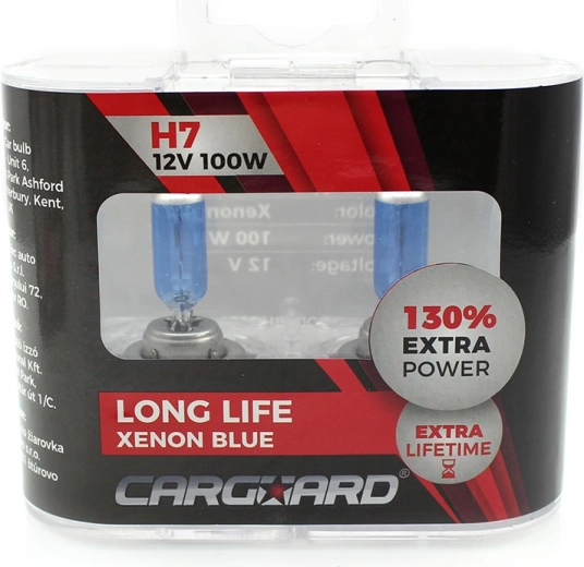Halogēnā spuldze CARGUARD H7 12 V 100 W Long Life Xenon Blue