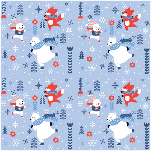 Winter Fun with Animals Napkins, 3-ply, 33 × 33 cm