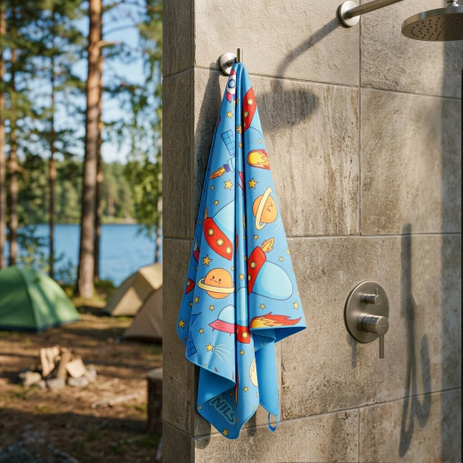 Cheerful space motif that kids love