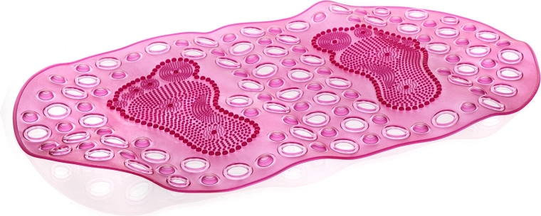 Neslīdošs vannas paklājiņš FEETS 67 × 35 cm, caurspīdīgi rozā