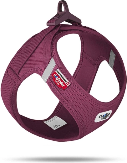 Curli air-mesh suņu iemaukti ar sprādzi, krāsa ruby, 2XS (2–4 kg)