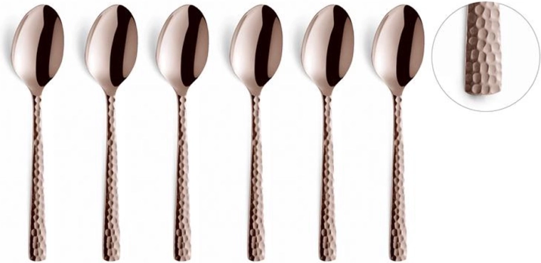 Stainless steel mocha spoons Amefa Felicity, 6 pcs, pink